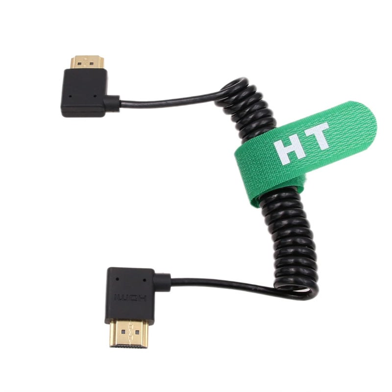 HangTon كابل HDMI 4K 60p 8K رفيع ملتف لكاميرا Sony A7M4 ATOMOS Shinobi Ninja V Portkeys BM5 FEELWORLD Blackmagic ZCAM Canon Nikon نوع A HDMI 2.1 بزاوية يمين ويسار - Image 2